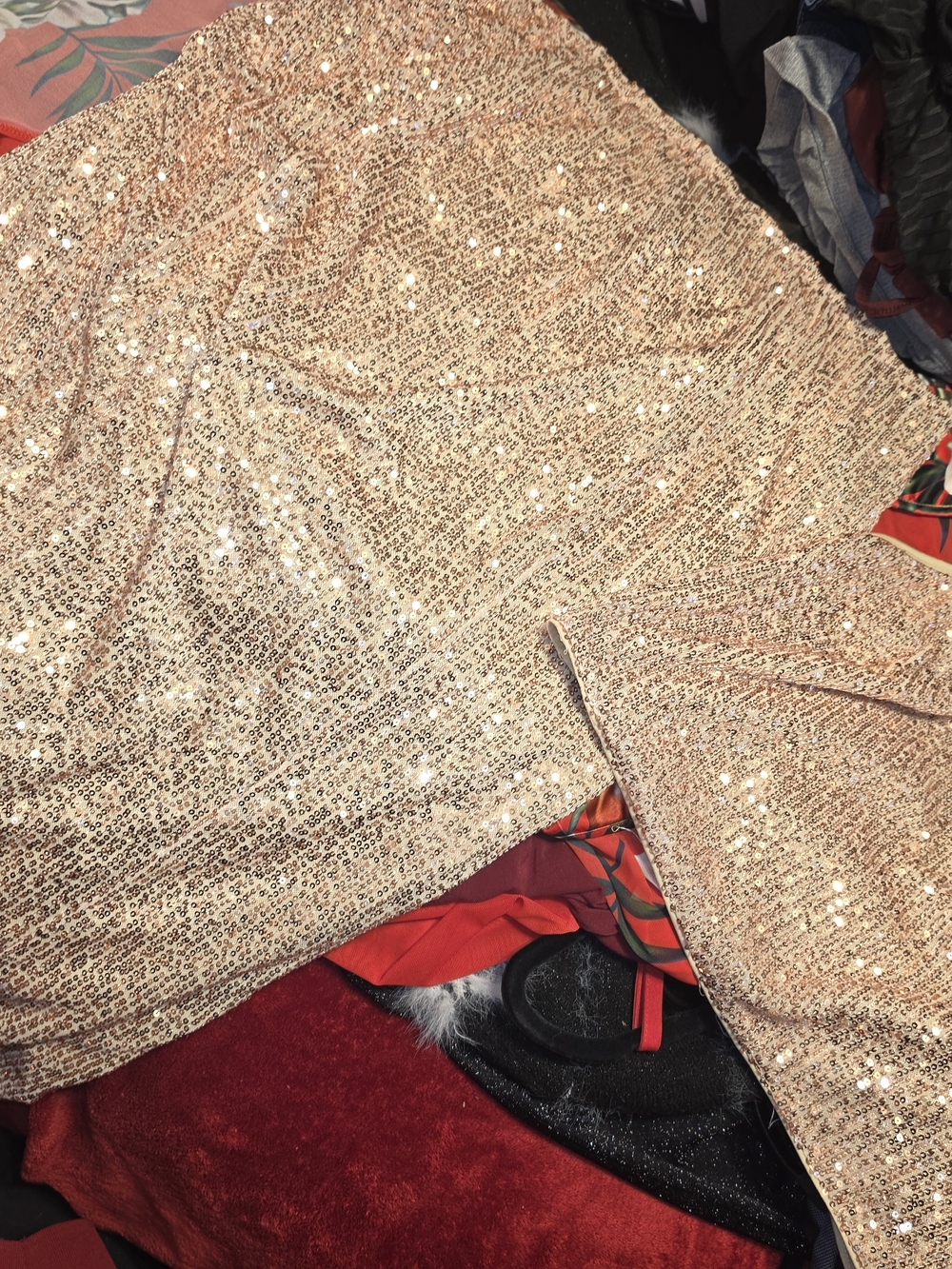 Sparkle Pencil Dress in Rose Gold
